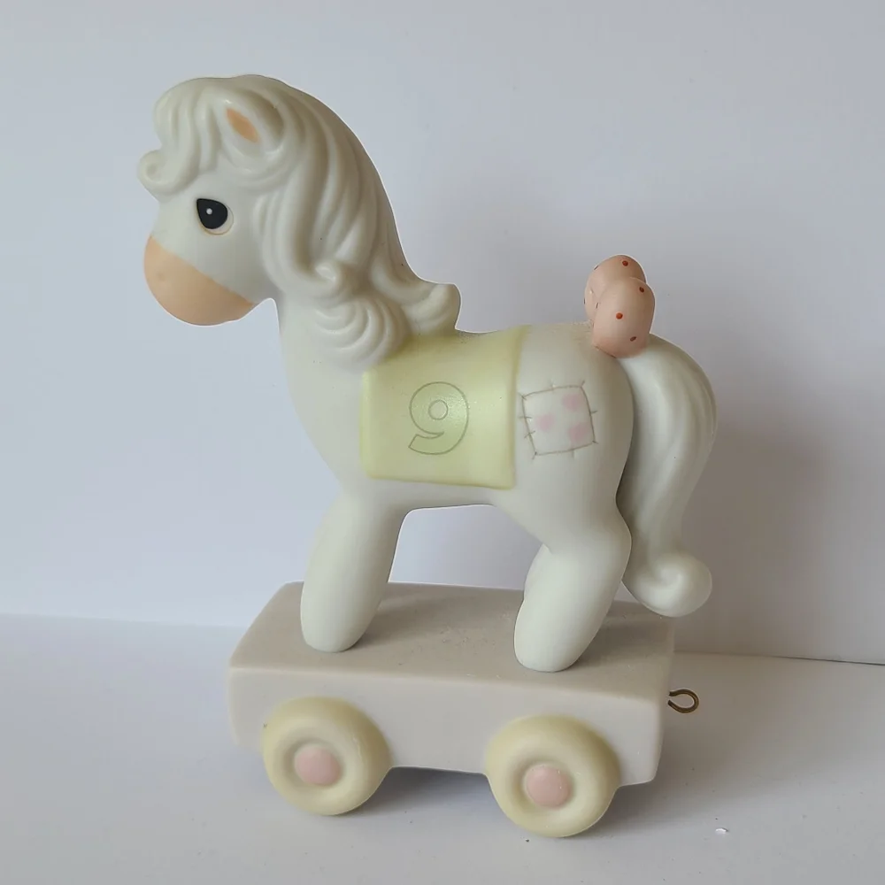 Vintage Precious Moments Birthday Train 9 Year Old Horse Collectible Figurine - Picture 10 of 14